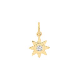 9ct Gold Cz Set Star Pendant 