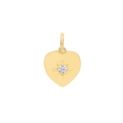 9ct Gold Cz Set Heart Pendant 