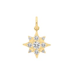 9ct Gold Cz Star Pendant 