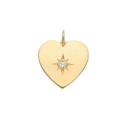 9ct Gold Cz Set Heart Pendant 