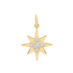 9ct Gold Cz Star Pendant 