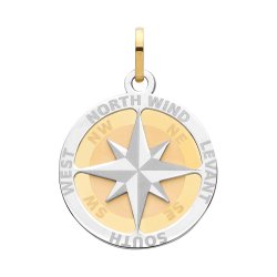 9ct Gold Compass Rose Pendant 