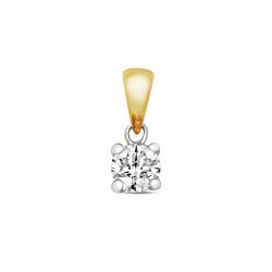 Diamond 4 Claw Pendant In 9ct Gold 
