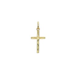 9ct Gold Engraved Cross Pendant 