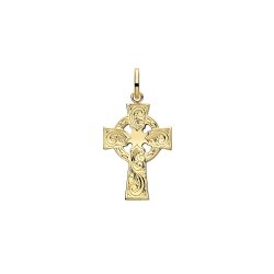 9ct Gold Engraved Cross Pendant 