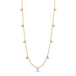 Diamond Rubover Necklace In 18ct Gold 