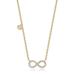 Diamond Infinity Necklace In 18ct Gold 