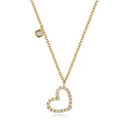 Diamond Heart Necklace In 18ct Gold 