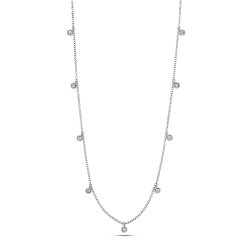 Diamond Rubover Necklace In 18ct White Gold 