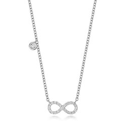 Diamond Infinity Necklace In 18ct White Gold 