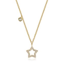 Diamond Star Necklace In 18ct Gold 