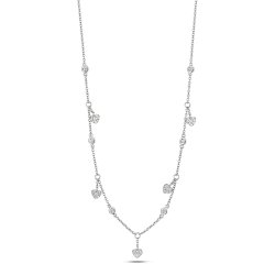 Diamond Heart Necklace In 18ct White Gold 