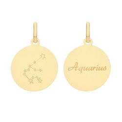 9ct Gold Zodiac Constellation Aquarius Pendant 