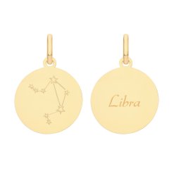 9ct Gold Zodiac Constellation Libra Pendant 