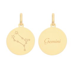 9ct Gold Zodiac Constellation Gemini Pendant 