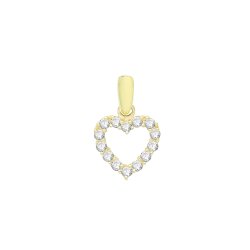 9ct Gold Cz Open Heart Pendant 