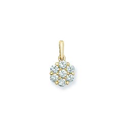 9ct Gold Round Cz Claw Set Pendant 
