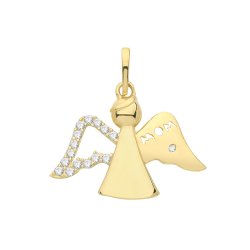 9ct Gold Cz Angel Mum Pendant 