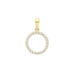9ct Gold Cz Circle Pendant 