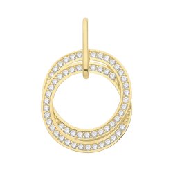 9ct Gold Cz Entwined Circles Pendant 
