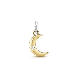 Diamond Moon Pendant In 9ct Gold 