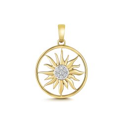 Diamond Sun Pendant In 9ct Gold 