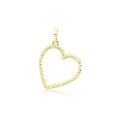 9ct Gold Twisted Heart Pendant 