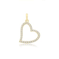 9ct Gold Cz Heart Pendant 