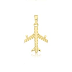 9ct Gold Plane Pendant 