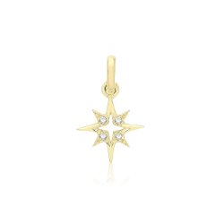 9ct Gold Cz Starburst Pendant 
