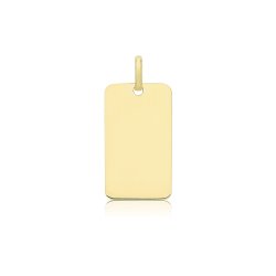 9ct Gold Plain Rectangle Pendant 