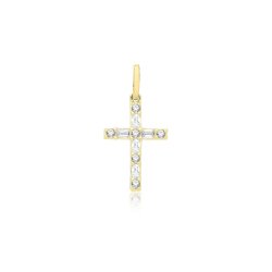 9ct Gold Cz Cross Pendant 