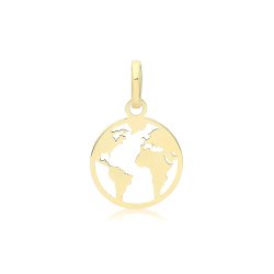 9ct Gold Cut Out World Pendant 