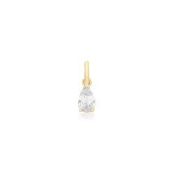 9ct Gold Pear Shaped Cz Pendant 