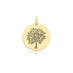 9ct Gold Engraved Tree Of Life Pendant 