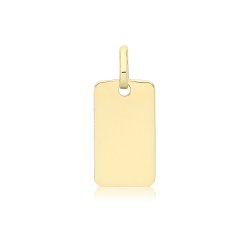 9ct Gold Plain Rectangle Pendant 