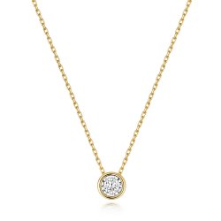 Diamond Illusion Rubover Necklace In 9ct Gold 