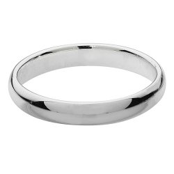 Silver 3mm Court Wedding Ring 