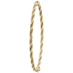 9ct Gold Twisted Hinged Bangle 