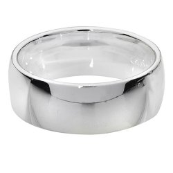 Silver 7mm Court Wedding Ring 