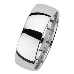 Silver 7mm Court Wedding Ring 