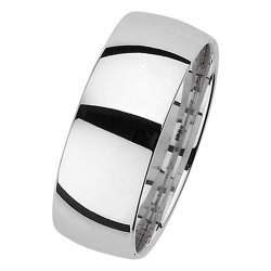 Silver 8mm Court Wedding Ring 