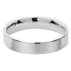 Silver 4mm Flat Court Wedding Ring 