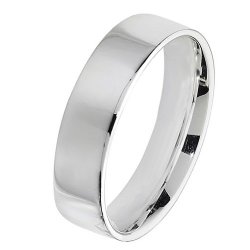 Silver 5mm Flat Court Wedding Ring 