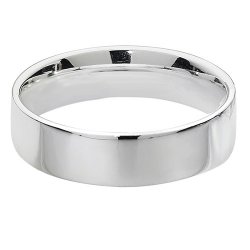 Silver 5mm Flat Court Wedding Ring 