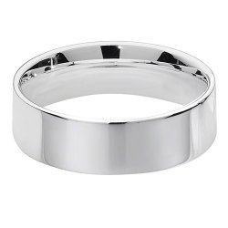 Silver 6mm Flat Court Wedding Ring 