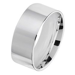 Silver 8mm Flat Court Wedding Ring 