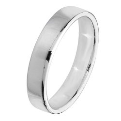 Silver 4mm Soft Court Wedding Ring 