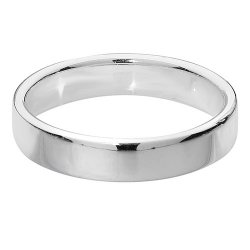 Silver 4mm Soft Court Wedding Ring 