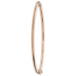 9ct Rose Gold Plain Hinged Bangle 